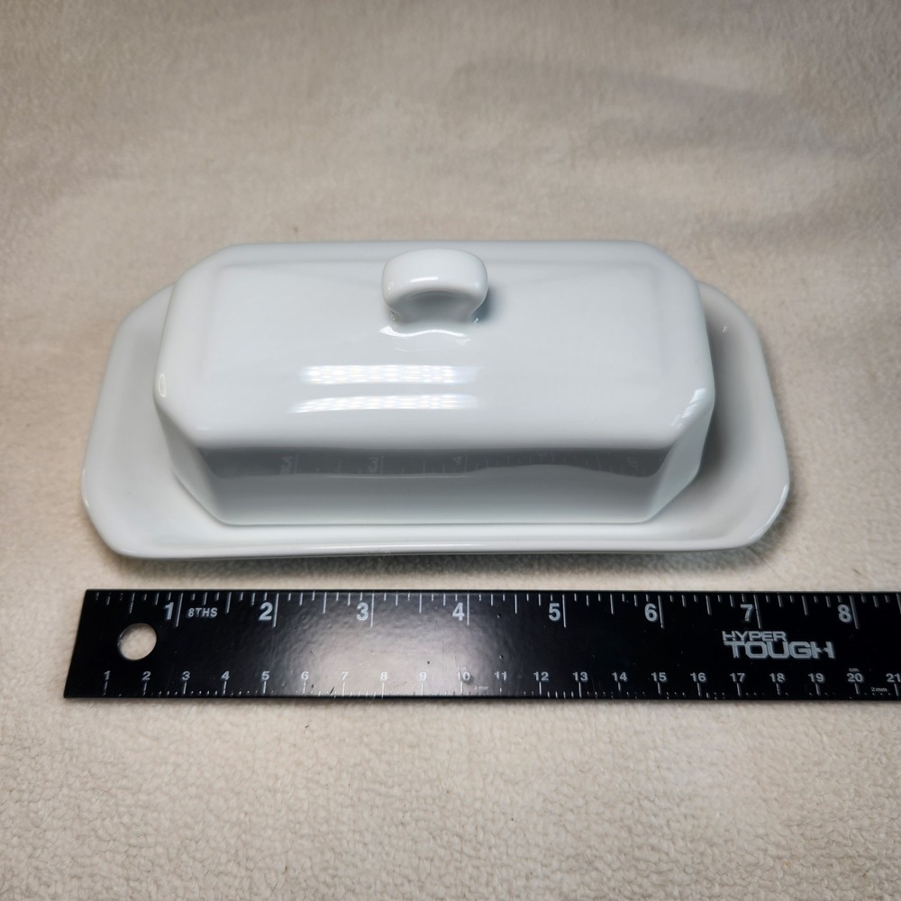 PILLIVUYT Covered Butter Dish 1/4 Lb Culinaire White Porcelain France Classic - Picture 5 of 5